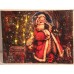 Картина с LED подсветкой: Санта Клаус приносит подарки, выполненная на холсте